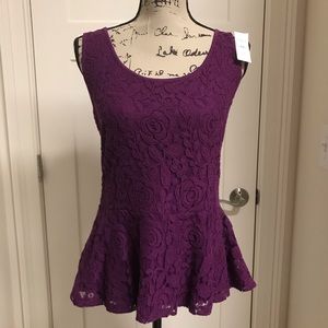 NWT Lace Peplum Top
